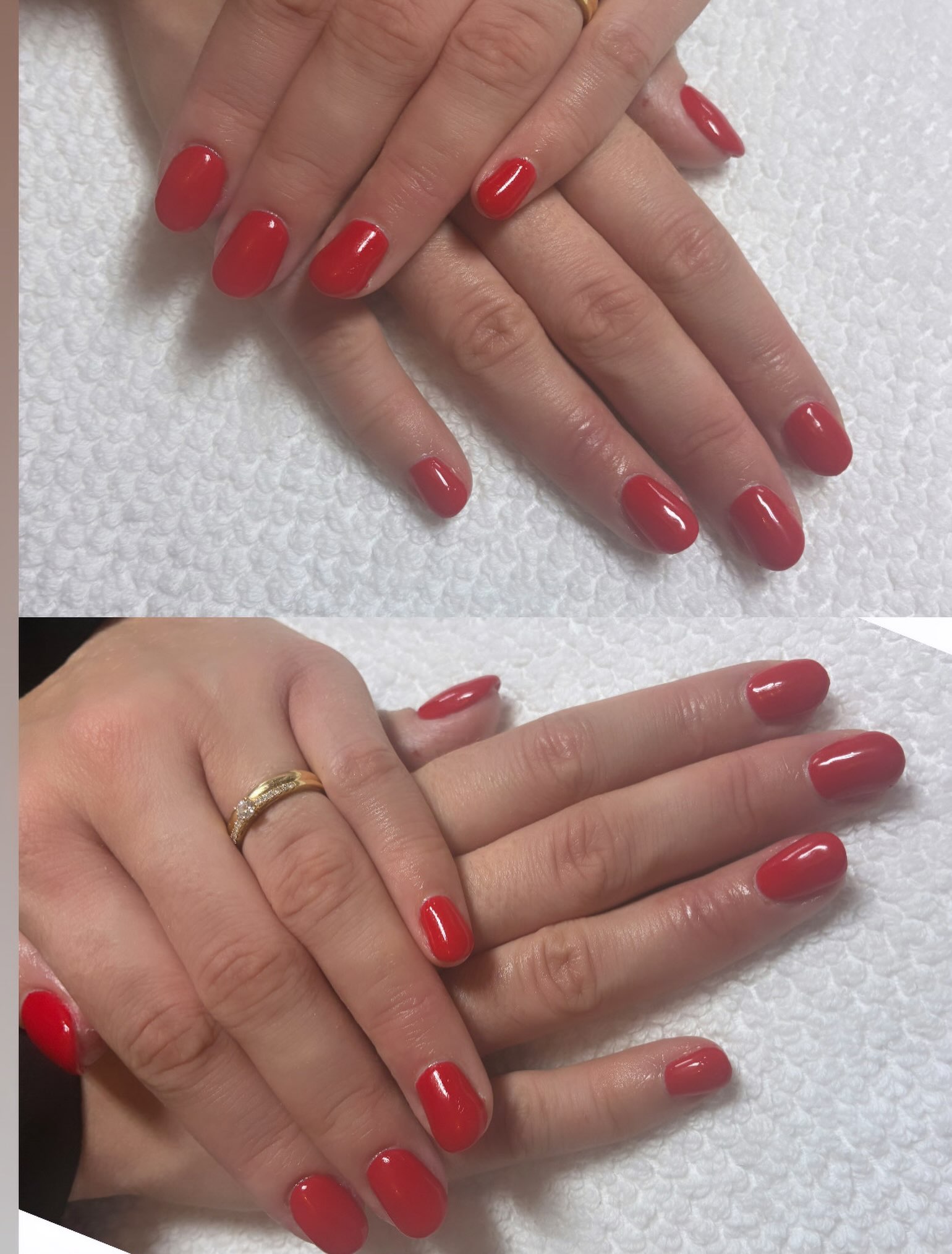 Collage van rode gelnagels